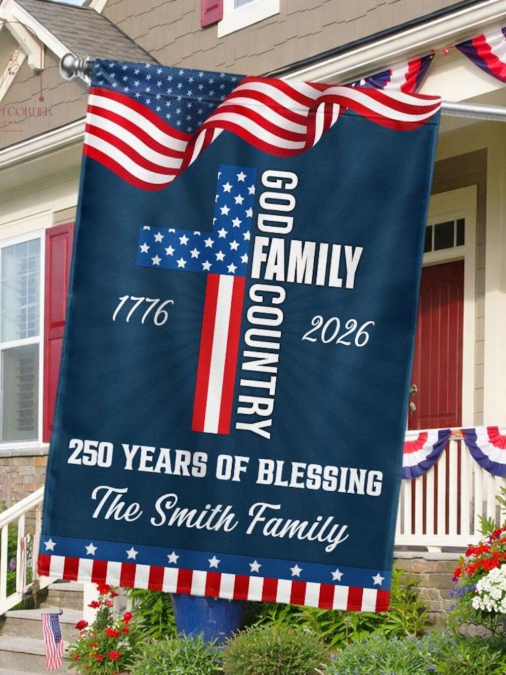 Personalized 250 Years of Blessing House Flag